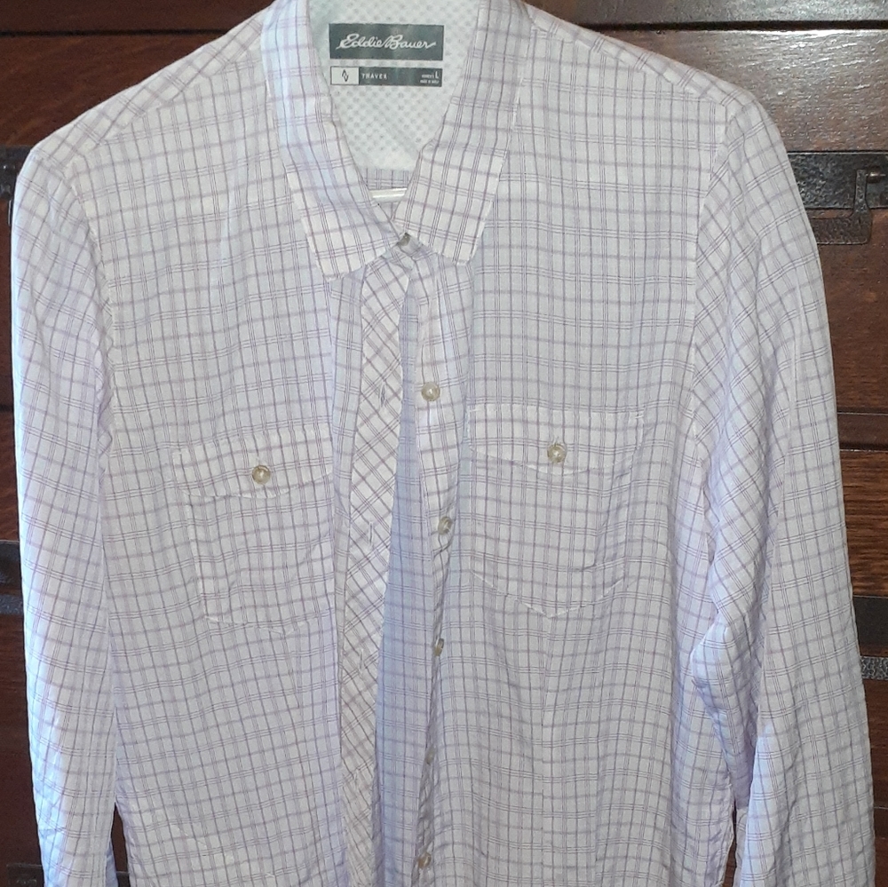 Womens lg button down type shirt.